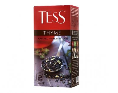 Чай черный "TESS Thyme" с чабрецом и цедрой лимона, 37,5 г, 25 пакетиков