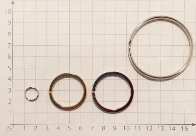 кольца спиральные для ключей и брелоков, кольца и полукольца сварные, кольца-карабины