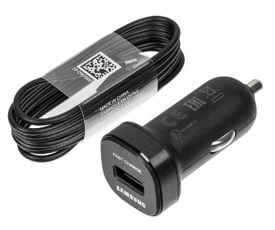 Автомобильное зарядное устройство Samsung 1 USB 2A+кабель Type C + быстрая зарядка
