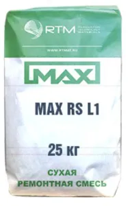 MAX-RS-L60 (L1) смесь литьевая ремонтная безусадочная быстротвердеющая